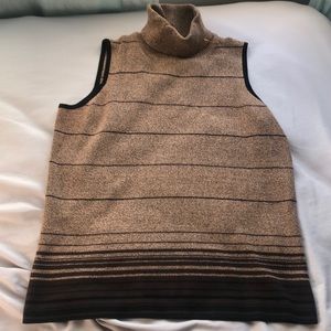 Striped turtleneck sweater vest nwt